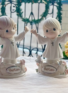 男孩女孩创意陶瓷工艺品摆件