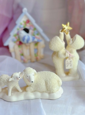 Department56陶瓷雪娃羊摆件雪宝