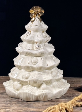 Lenox出口陶瓷圣诞树烛台创意