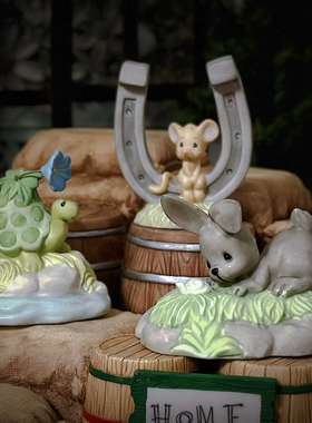 水滴娃娃乌龟松鼠兔子陶瓷装饰