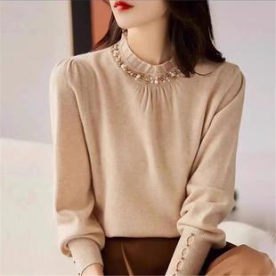 宽松毛衣女款2025新款爆款可外穿秋冬季长袖上衣针织衫内搭打底衫