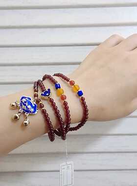 酒红石榴石两用多圈美容养颜手链