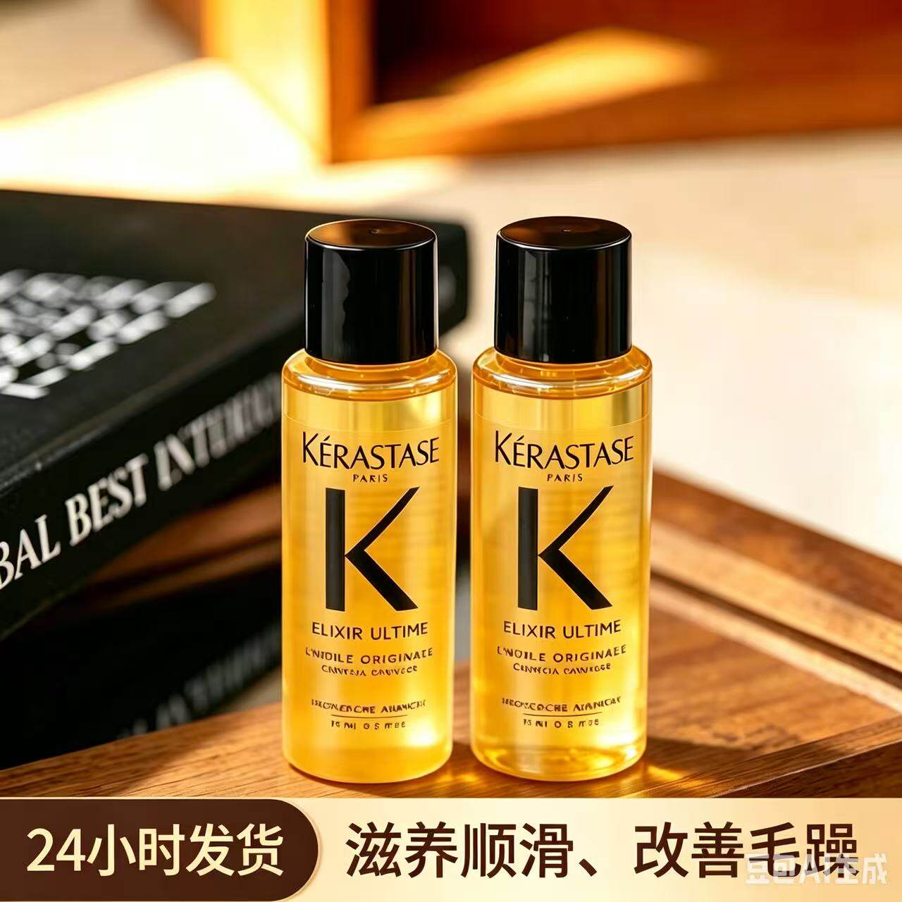 卡诗鎏光山茶花金油新黑钻钥源护发精油修护防毛躁柔顺15ml小样装