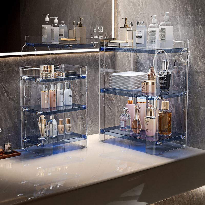 化妆桌收纳架化妆品收纳架卫生间收纳免打孔浴室置物架壁挂式多层