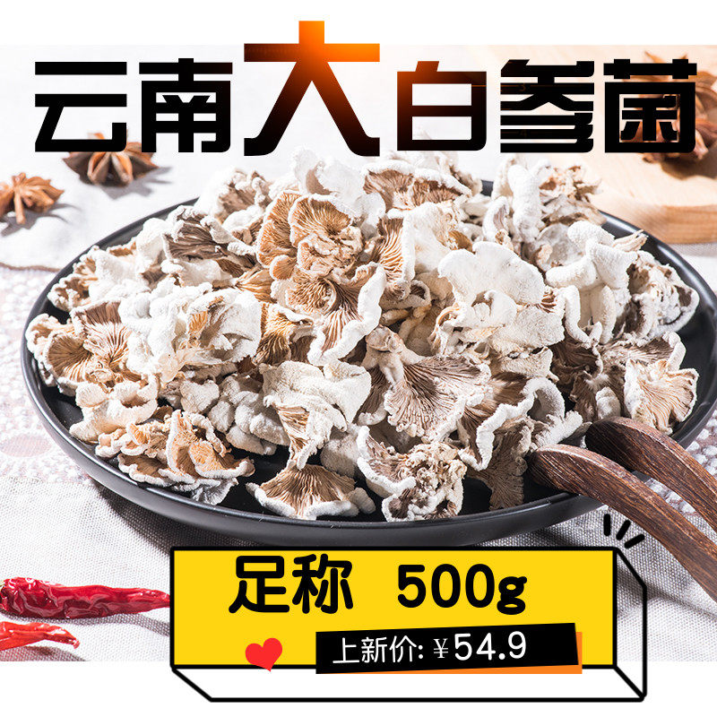 云南白参菌500g包邮裂褶菌雪莲菌食用菇类 干货好洗易料理