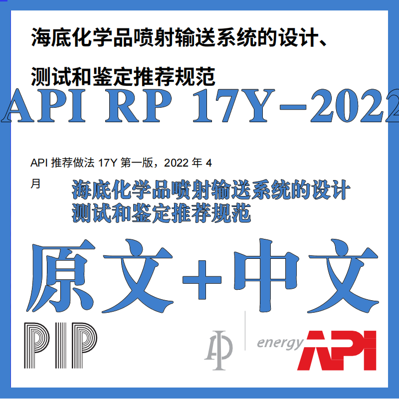 API RP 17Y-2022 海底化学品喷射输送系统设计 原文中文标准资料