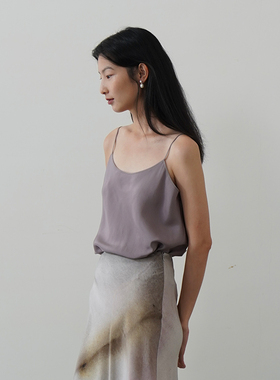 io adesso futura LAB系列 高密定染真丝电力纺斜裁吊带背心