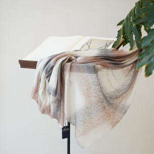 Cha 精选｜Botto Giuseppe 粉灰混色渐染 意大利奢侈级披肩围巾