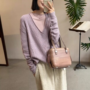 Cha官方 | Daniel Andresen 25秋冬 veronica羊绒V领卷边针织上衣