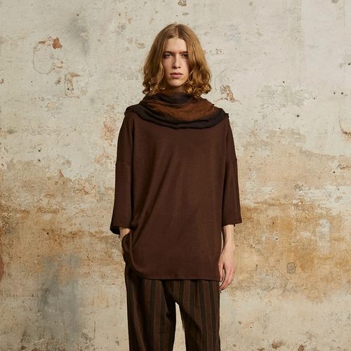 Cha | Cortana 24秋冬 GIN 男女同款 羊毛宽松圆领短袖T恤