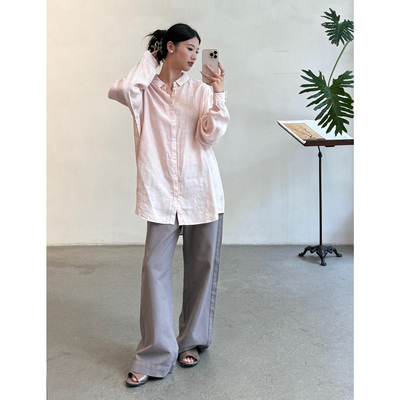 Cha 官方 | LABO.ART 26秋冬 PANDORA 棉质半松紧休闲修身直筒裤