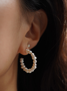 Cha 官方 | Soft Mountains软山Moonrise珍珠立体耳环