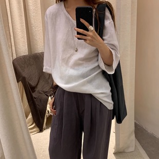 andrea s47 PETALO Cha T恤 羊绒亚麻经典 多色选 推荐