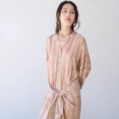 Cortana 25春夏 ANTIBES 人间水蜜桃 真丝印花围裹式 度假连衣裙