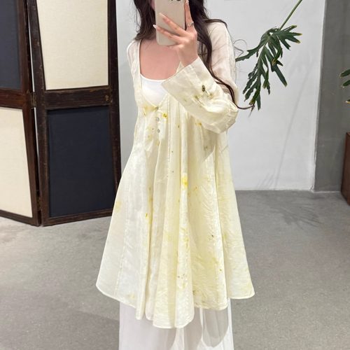 Cha 官方 | Mutedance 25SS 植物染V领薄款外套