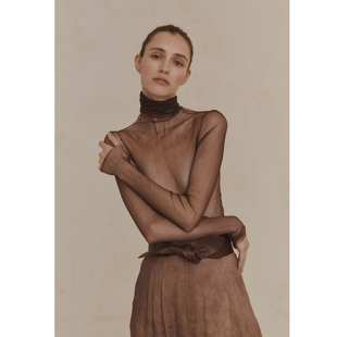 新色高领真丝打底 Cha 25早秋 Cortana 可可棕紫罗兰色 官方