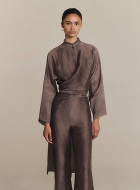 Cha官方 | Cortana 26早春 POLINE 真丝粘纤混纺冷染衬衫长裤套装