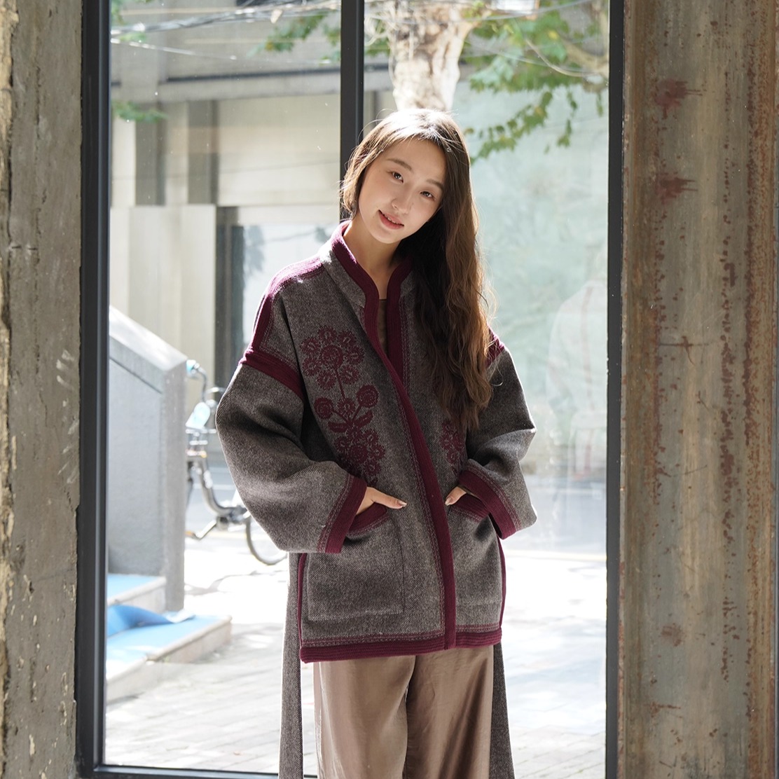 Cha 官方 | Antik Batik 25秋冬 WILL 羊毛植物花纹针织开衫