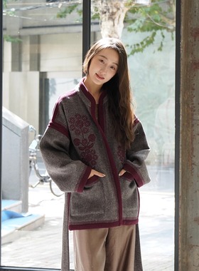 Cha 官方 | Antik Batik 25秋冬 WILL 羊毛植物花纹针织开衫