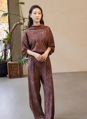 Cha官方 | Cortana 26早春ASTRID真丝印花褶皱上衣裤子连衣裙套装