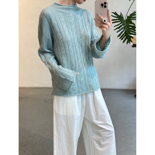 Cha 官方｜GUEST IN RESIDENCE 26早秋 Cable Mock Neck 针织上衣
