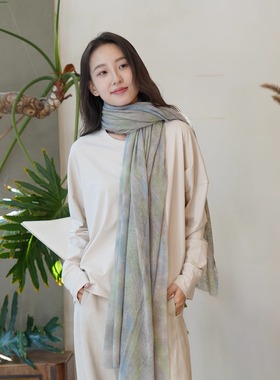 Cha 官方｜Botto Giuseppe CAMO 意大利羊绒迷彩纹理轻柔舒适围巾