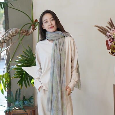 Cha 官方｜Botto Giuseppe CAMO 意大利羊绒迷彩纹理轻柔舒适围巾