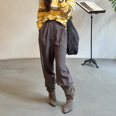 进口醋酸羊毛松弛西裤