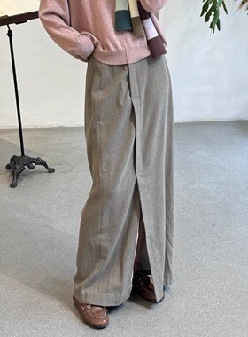 Cha 官方 | Aviva Jifei Xue 羊毛真丝直筒半裙