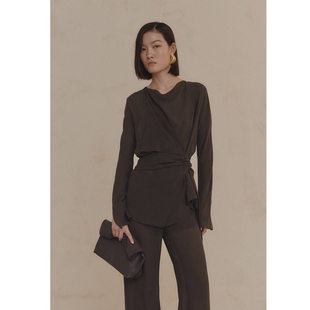 官方 BLOUSE腰部系带真丝衬衫 Cortana SERENE 25早秋 Cha