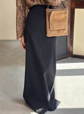 Cha 官方 | Cortana BAWA 黑色高腰后开叉半身裙