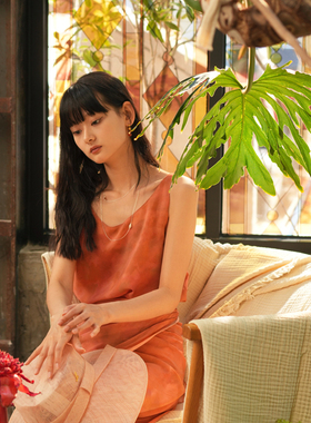 Cha 官方 | Cortana Malena背心式真丝印花围裹连衣裙