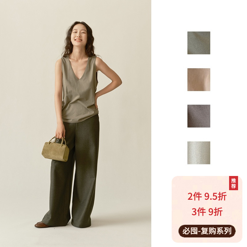 Cha25春夏V领无袖背心吊带