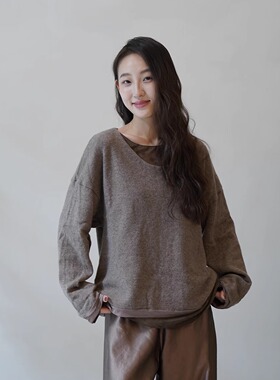 Cha 官方 | Elsa Esturgie 25秋冬 法国Oubli 双层羊毛圆领毛衣