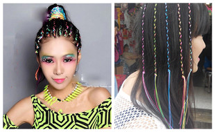 云南七彩编发绳丽江民族风彩色编发绳编头发辫子绳金丝七彩绳