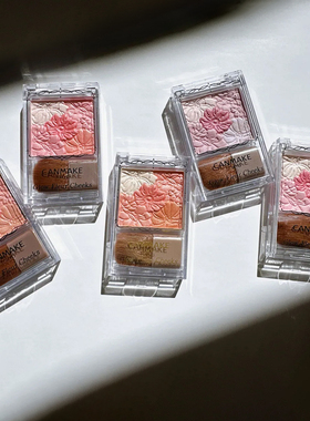 日本砍妹CANMAKE井田五色花瓣腮红修容一体盘哑光珠光高光17号色