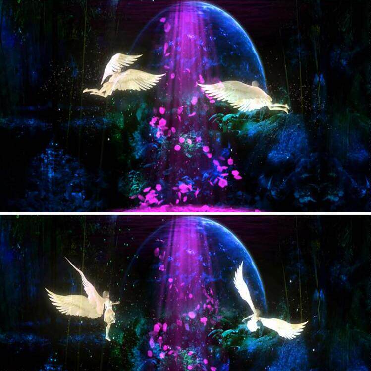 唯美浪漫婚礼背景新娘出场天使翅膀玫瑰花瓣 led动态素材