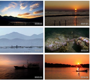 古典歌曲渔舟晚唱配乐成品 唯美夕阳海面渔船led动态背景视频素材