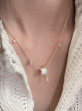 【两件包邮】转轮路路通流苏项链女简约气质百搭时尚几何锁骨链i