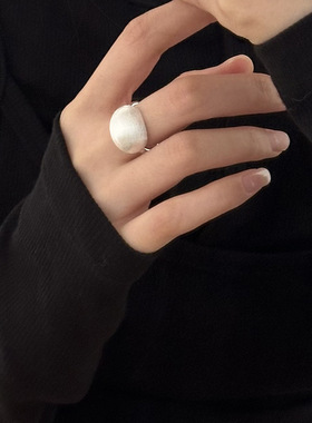 【两件包邮】哑光工艺半球戒指女冷淡风个性嘻哈夸张开口指环网红