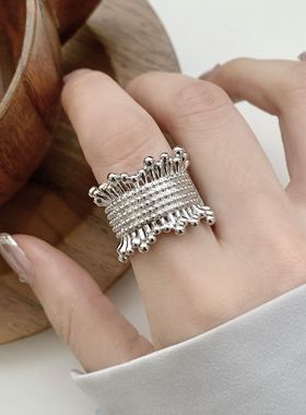 【两件包邮】独特性编织戒指女几何不规则时尚创意开口指环小众嘻