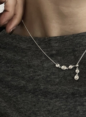 【两件包邮】不规则水滴豆豆流苏项链女简约冷淡风精致优雅S925镀