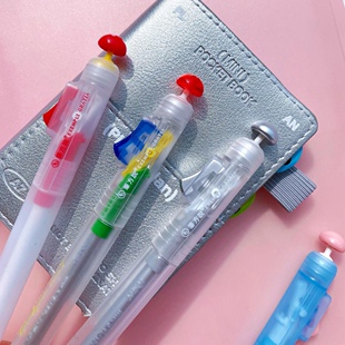 笔方说思路打开解压中性笔按动开关笔高颜值学生大容量刷题笔黑色