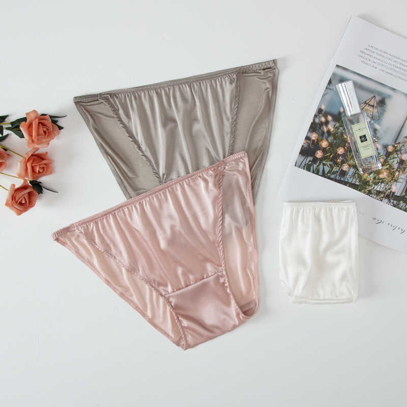 100%桑蚕丝低腰三角短裤薄款内裤