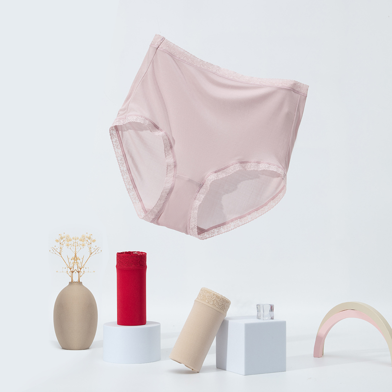 无痕高腰三角包臀内裤桑蚕丝薄款