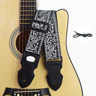 民族风高档刺绣吉他背带木吉他电吉他电贝斯肩带可插拨片款带子潮