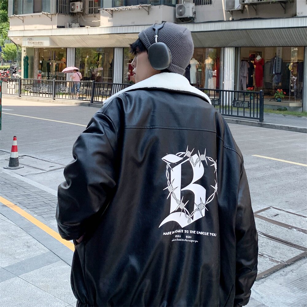 秋新款外景港风大码皮衣皮棉衣毛内胆加厚外套男MY180P138控188,男装皮衣,电商A029