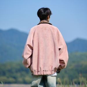 胖胖哥巴恩风棕色pu皮衣夹克男秋季新款痞帅复古翻领大码宽松外套图片