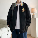 原创抖音内景港风大码绣花撞色夹克外套棒球服男J871P80控128，男装夹克，电商A029