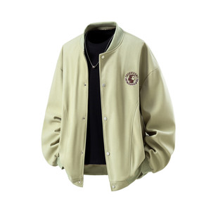 秋冬原创抖音白底立体图大码绣花夹克外套棒球服男 J870 P78控128，男装夹克，电商A029